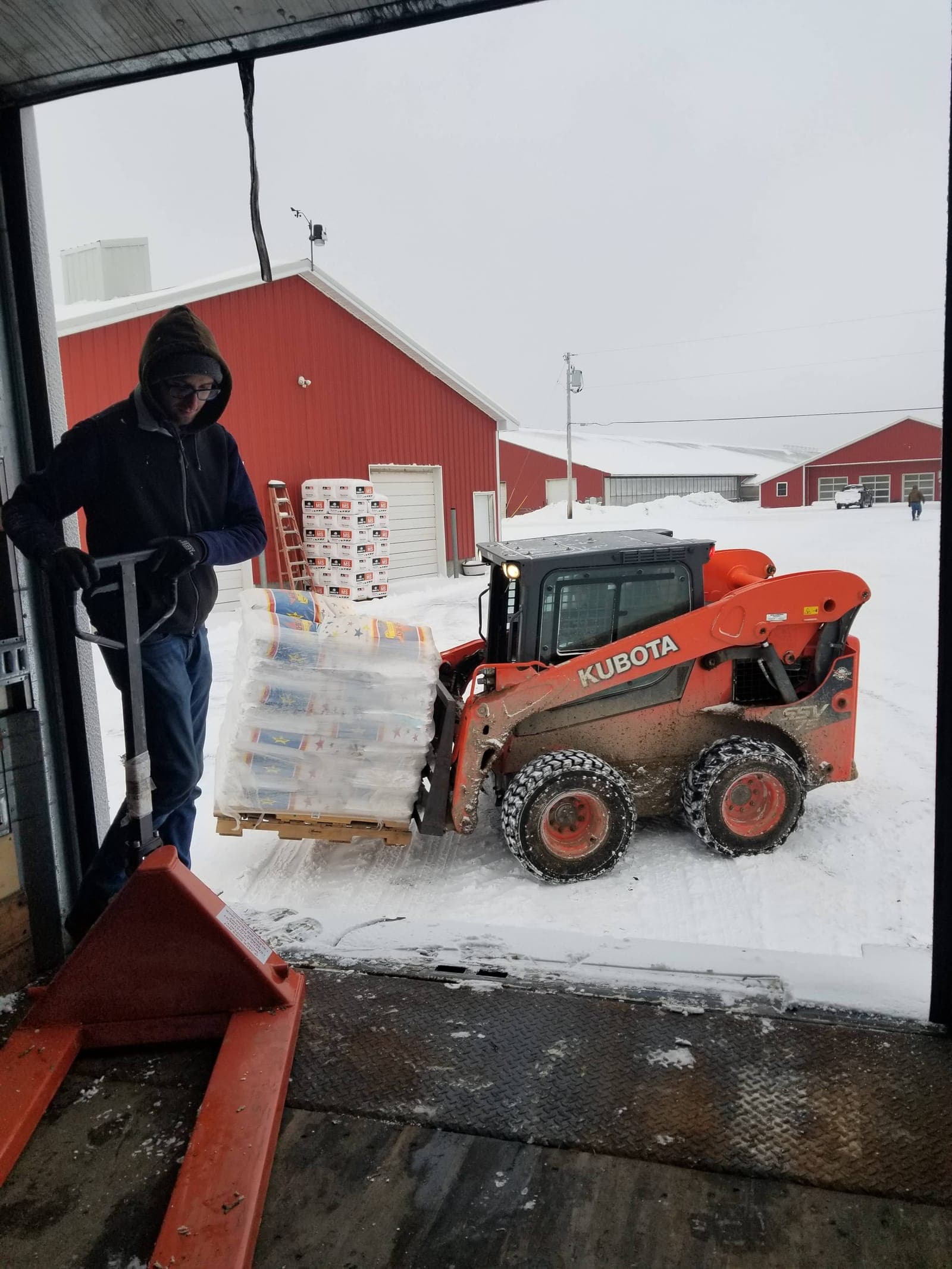 Loading feed in the cold